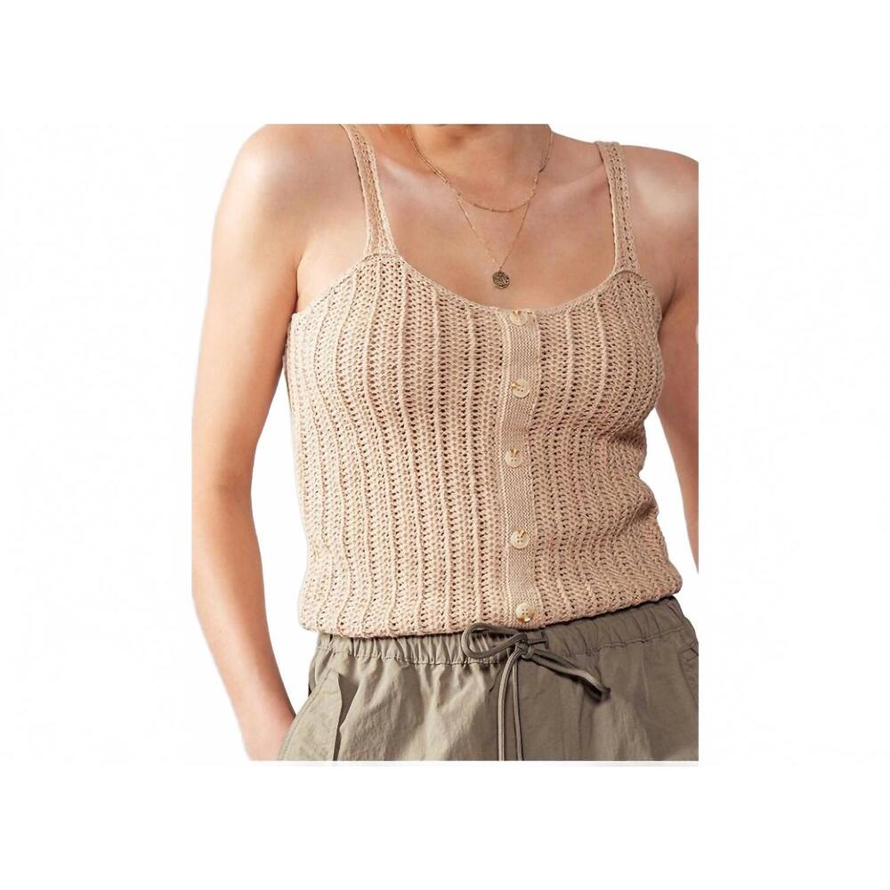 NEW TREND:NOTES crochet tank top in tan
